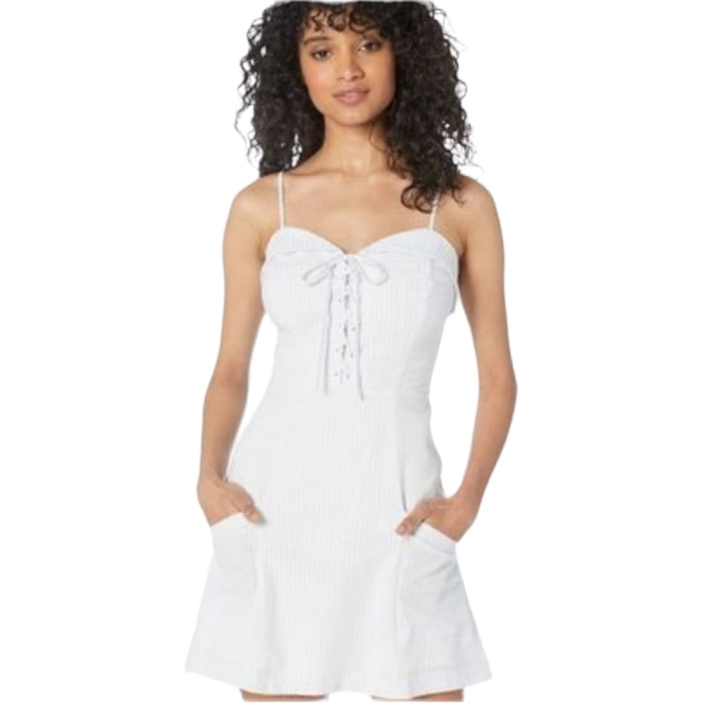 Cupcakes & Cashmere Rhapsody Light Blue & White Gingham Mini Dress Size 4